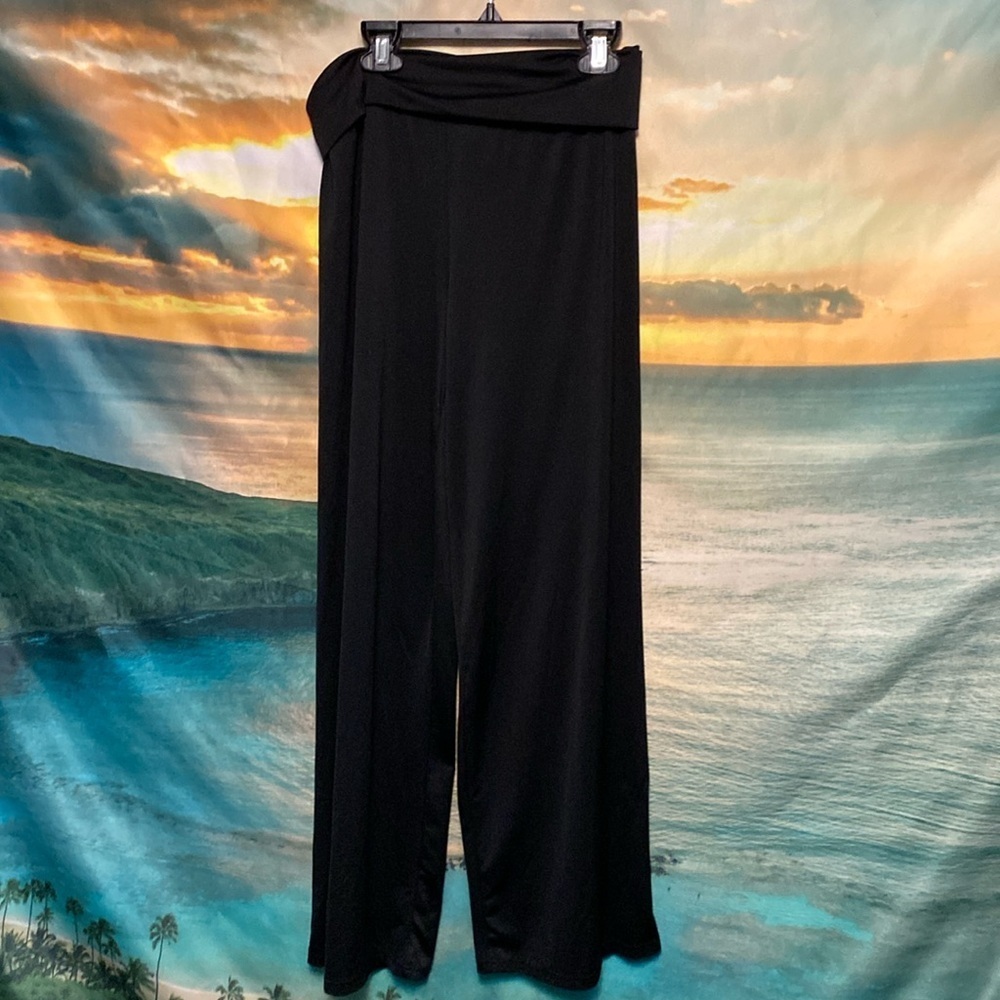 Black Trousers White Mark Women's Black Trousers Size Medium Wide Leg Pant